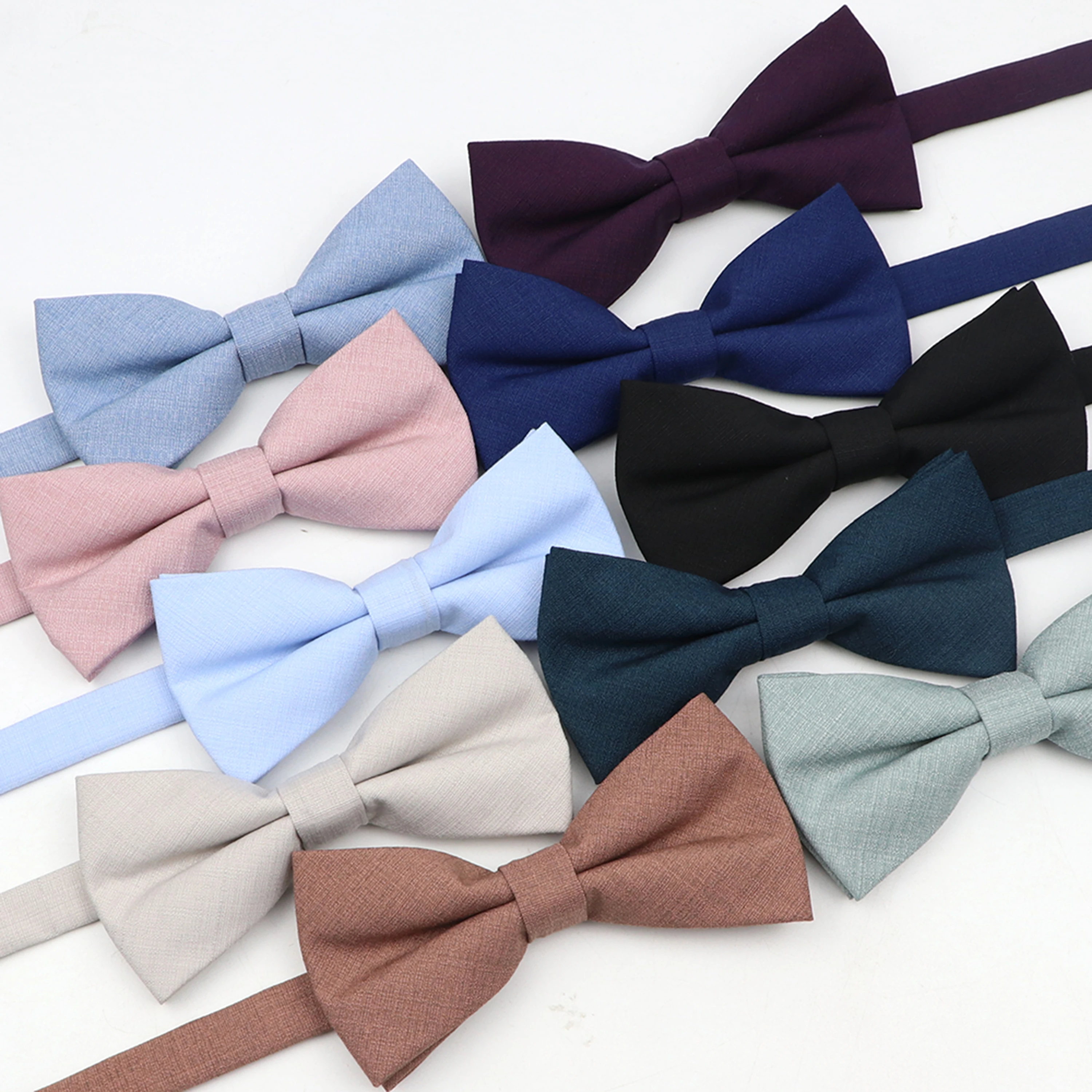 Ensemble de nœuds papillon père-fils en Polyester doux, 15 couleurs, noir, bleu, kaki, papillon décontracté, accessoire de mariage pour hommes et garçons