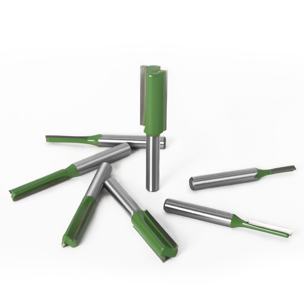 7 pz 2 flauto pulito punta dritta strumenti per la lavorazione del legno set di punte del router per legno carburo di tungsteno fresa fresa 1/4 "6mm gambo