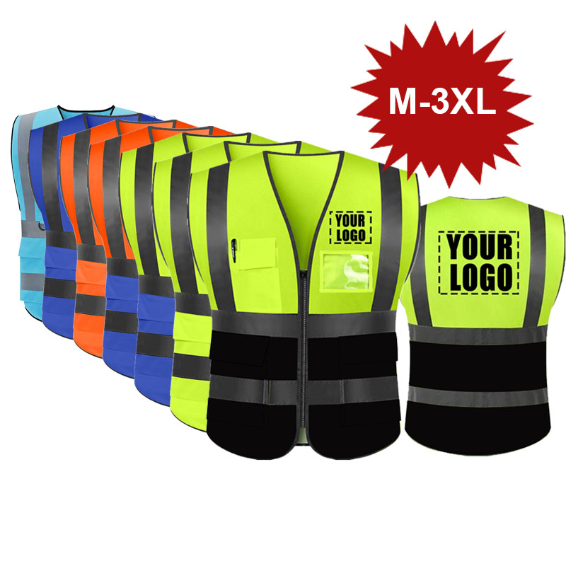 Phản Quang An Toàn Áo Tùy Chỉnh LOGO Văn Bản Cao Tầm Nhìn Áo Vest Công Công Việc Xây Dựng Đồng Phục Kỹ Sư Áo Bảo Vệ
