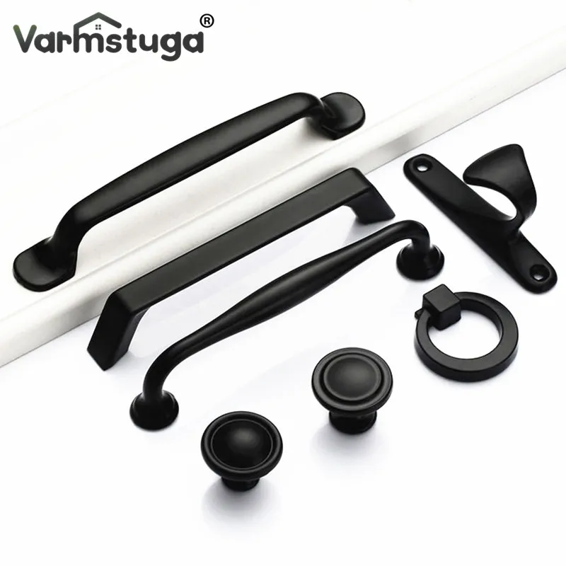 Tay Cầm Màu Đen Cho Đồ Nội Thất Tủ Núm Và Tay Cầm Bếp Tay Cầm Ngăn Kéo Núm Tủ Kéo Tủ Tay Cầm Núm
