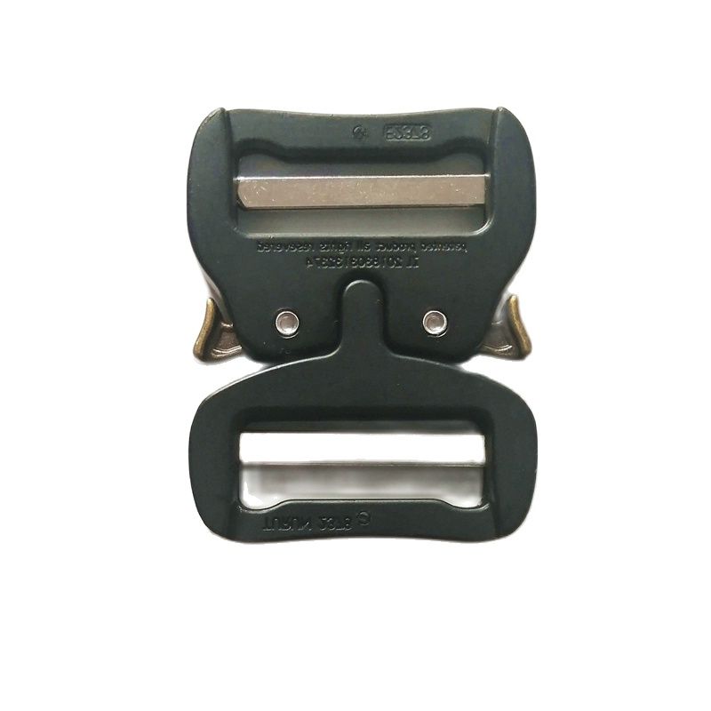 ปรับ No-Sew ยุทธวิธีเข็มขัด Buckle Quick Release สำหรับความกว้าง38มม.ชายกระเป๋าเดินทาง Webbing คลิปหัวเข็มขัดสีดำ