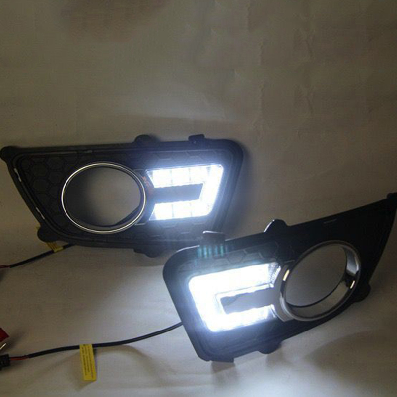 Lampu Siang Hari LED untuk Kia Sportage 2009 2010 Gaya Peredupan Relay Tahan Air ABS 12V LED Mobil Lampu Siang Hari 2 Buah