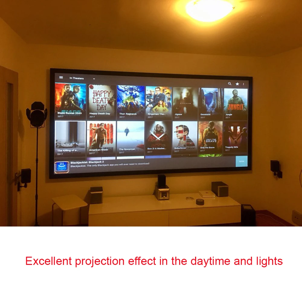 Salange Màn Hình Máy Chiếu, 60 100 120 Inch Chất Liệu Vải Phản Quang Vải Màn Hình Chiếu Cho YG300 Projetor XGIMI DLP LED Rạp Hát Tại Nhà