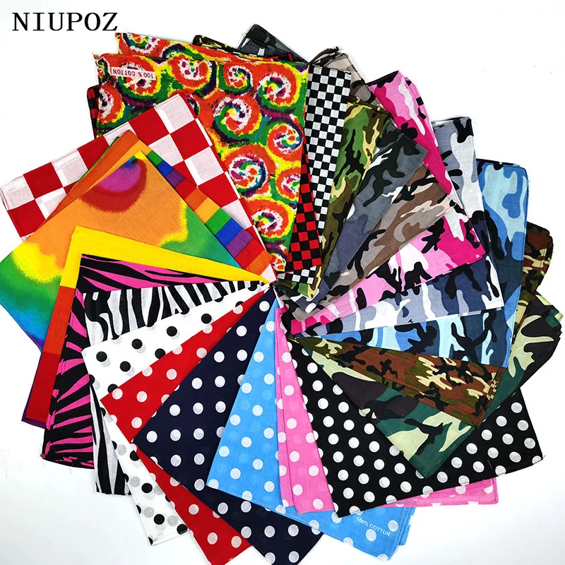 Thắt Nơ Nhuộm Nữ Foulard Hip Hop Cotton Vuông Khăn Choàng Cao Su Dạng Xoáy Đầu Khăn Gradient Màu Sắc Quà Tặng Dành Cho Nam/bé Trai/Bé Gái