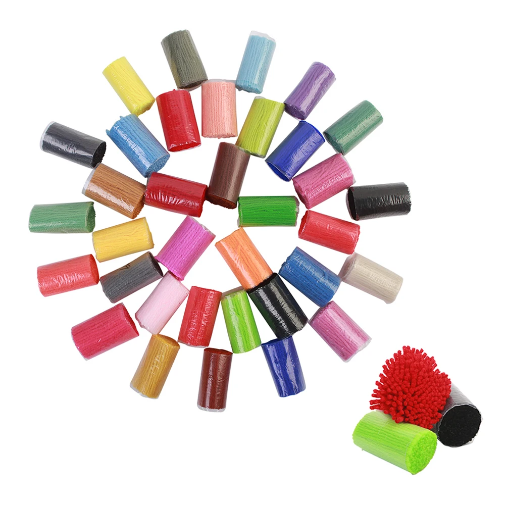 Kit Karpet Kait Kait DIY Kit Kerajinan Kait Karpet Benang Rajutan dengan Desain Pola Cetakan Warna untuk Dekorasi Natal Anak-anak Dewasa