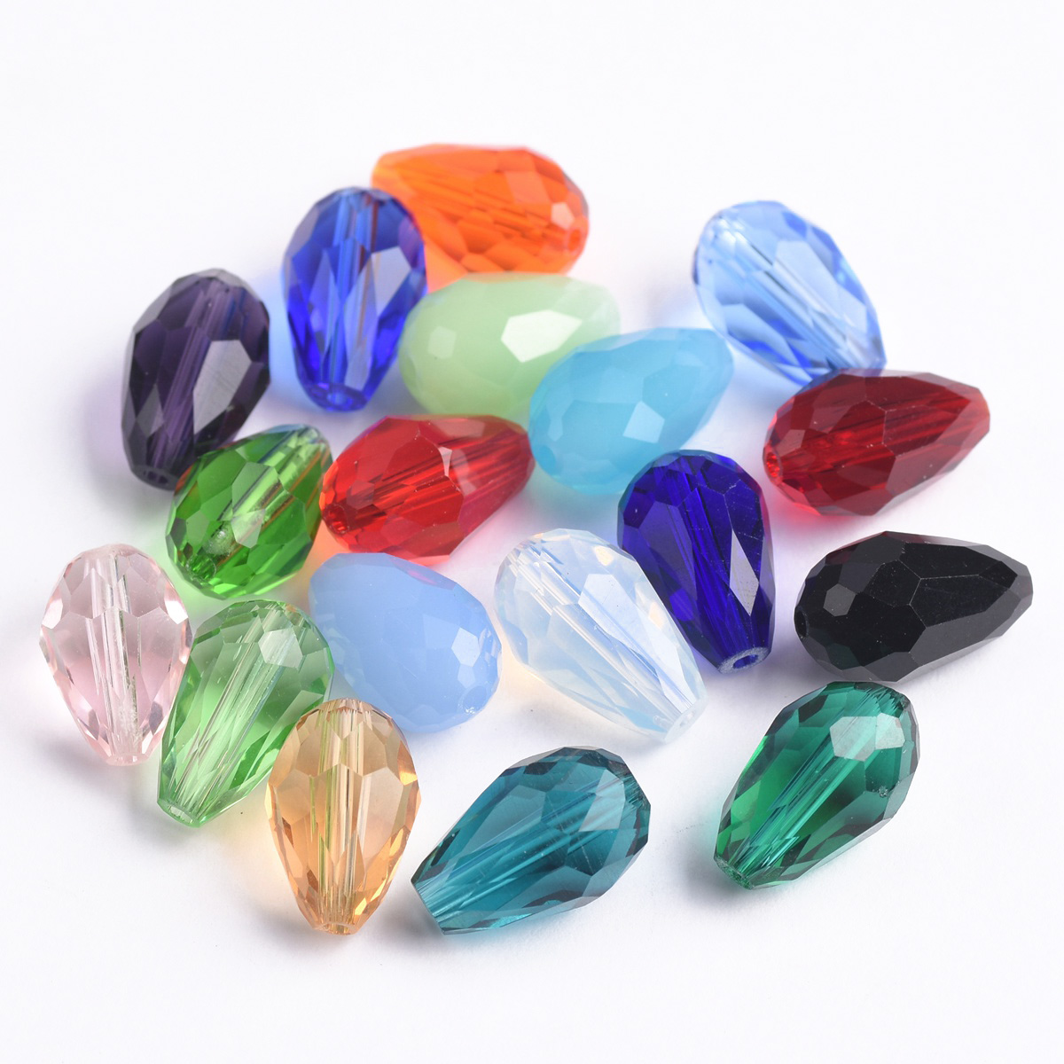 Lágrima facetada cristal vidro 5x3mm 8x6mm 12x8mm 15x10mm contas soltas lote para fazer jóias diy brinco descobertas
