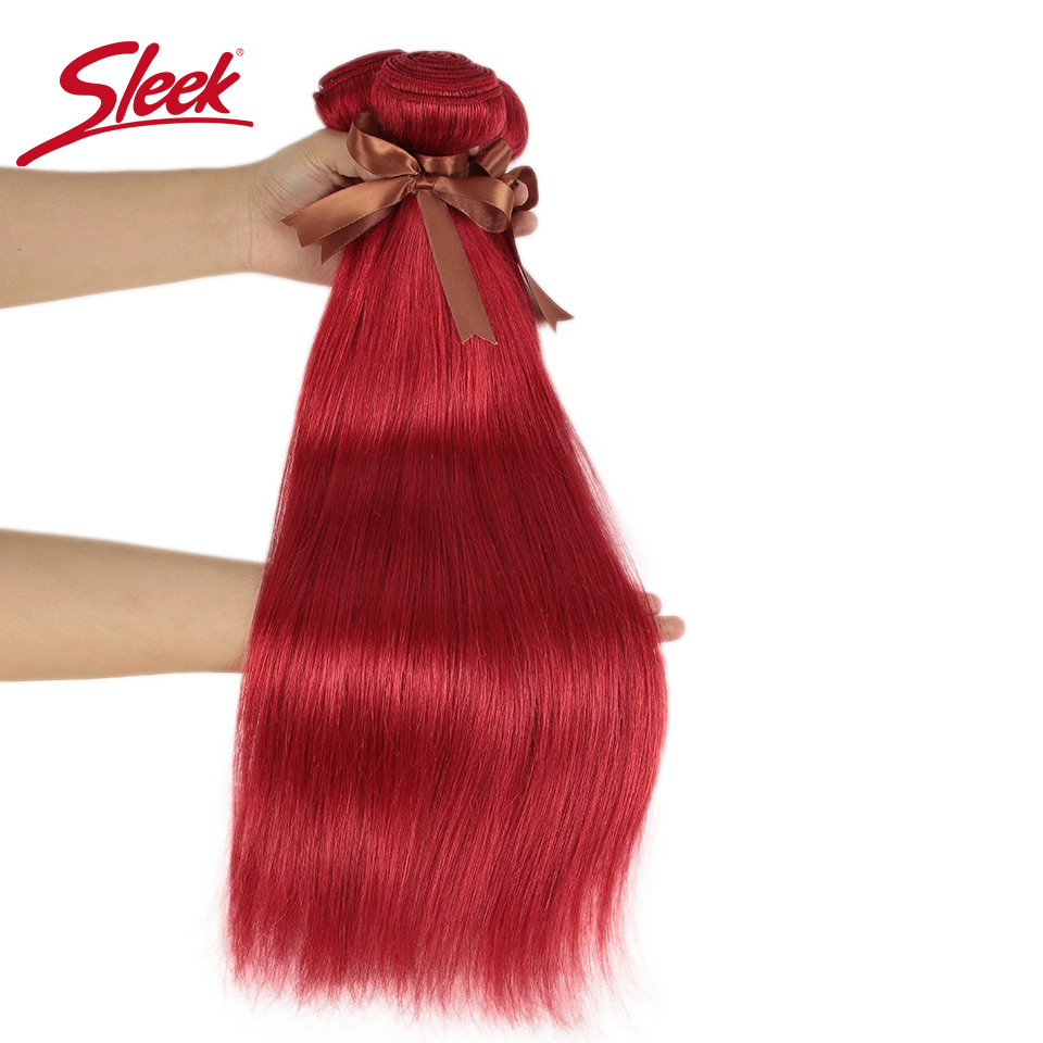 สีแดงเพรียวบางเส้นผมมนุษย์สีและสีส้มวิกผมตรงรวมกลุ่ม8ถึง28นิ้ว100% Natural Remy Hair Extension