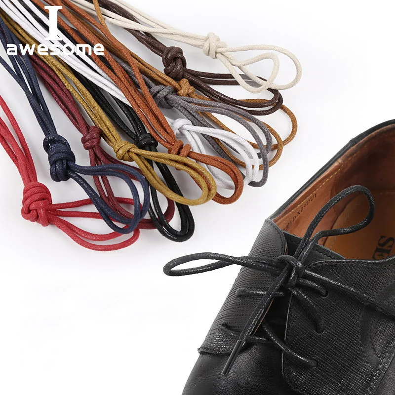 70/90/120/150/160CM cordones redondos de algodón encerado zapatos de cuero cordones impermeables botas de hombre cordones de zapatos