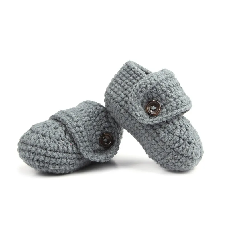 แฟชั่นสบายหัวเข็มขัดรองเท้าเด็ก Handmade ถักโครเชต์ Booties เดินรองเท้าสำหรับทารกเด็กวัยหัดเดิน