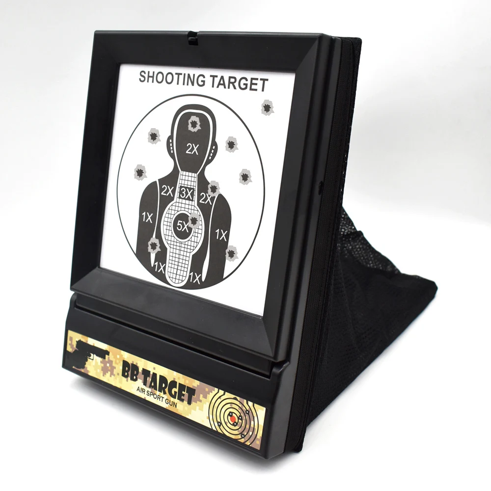 Self-Resetting Airsoft Shooting Target ABS BB'S Pellet Trap with Metal Spinner Target Inside Air Soft Pellet Trap Tartgets