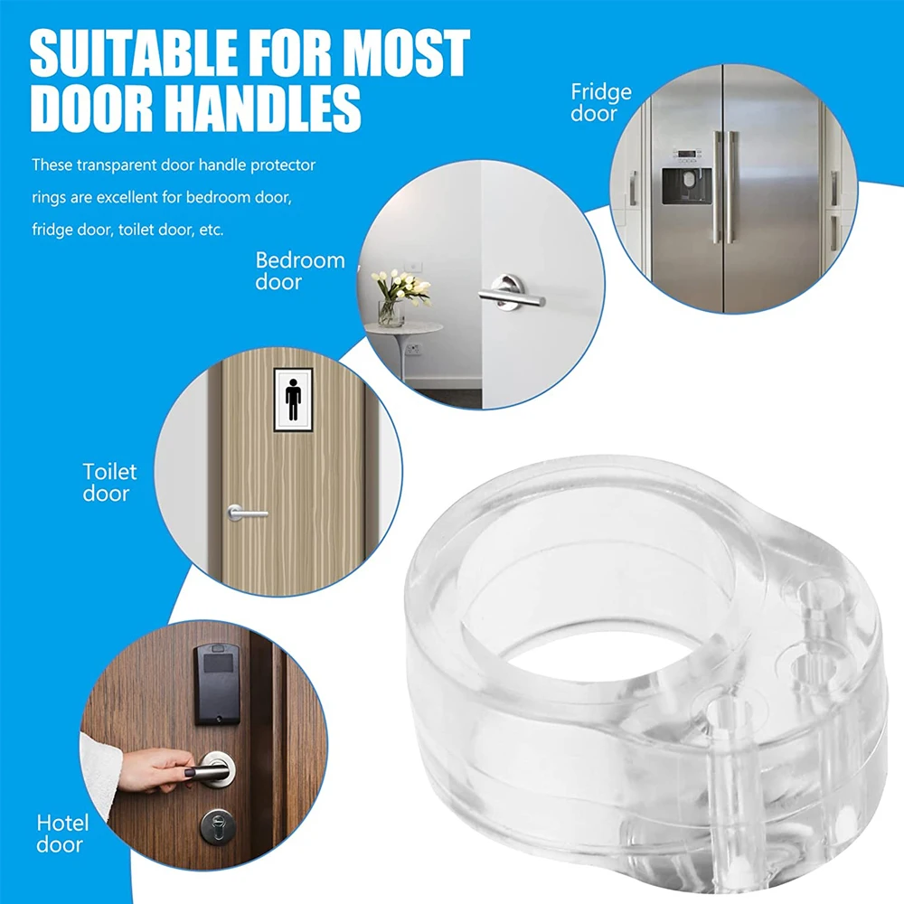 2-6 stuks Deurgreep Stopper Transparant PVC Deurgreep Buffer Muurbescherming Schokdemper voor Kantoor Thuis Keuken Slaapkamer