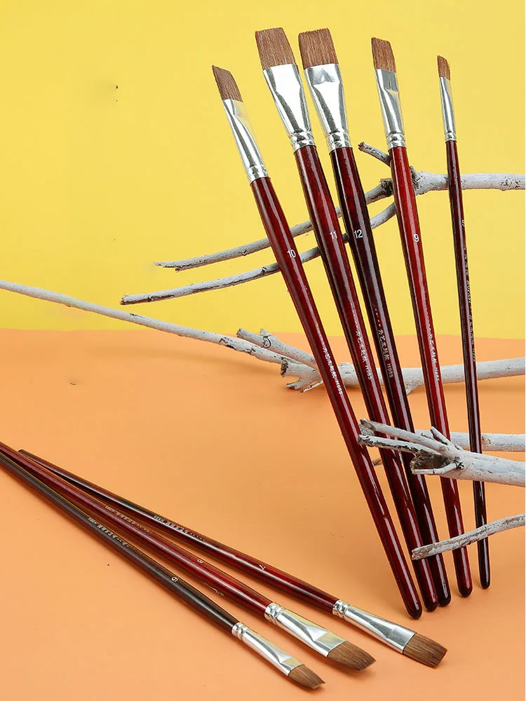 Bộ 6 Nghệ Sĩ Vẽ Tranh Sơn Dầu Cọ Bộ Cấp Đầu Chồn Tóc Nước Cọ Sơn Acrylics Nghệ Thuật Vẽ Tiếp Liệu Tranh Chuyên Dụng