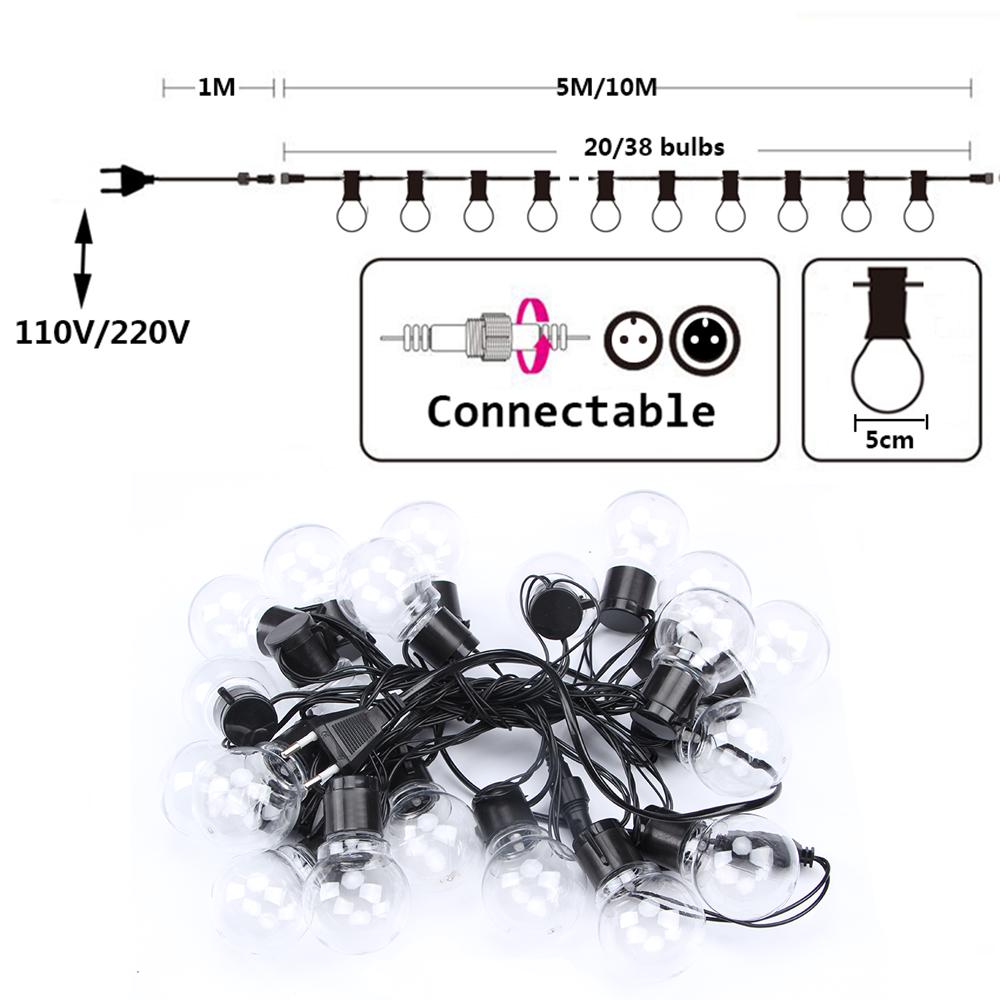 6 メートル/16 メートルフェストゥーン Led グローブ妖精ストリングライトクリスマスガーランドストリート電球屋外新年パーティーホリデーガーデン装飾