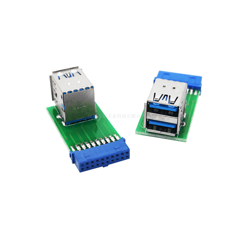 PC Internal USB 3,0 A Perempuan 19Pin Ke USB 3.0 Perempuan Adaptor 20-Pin Motherboard Perempuan Steker Ke USB3.0 Perempuan Port