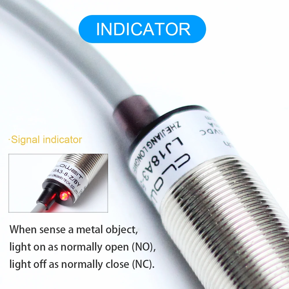 AUCHTEL Sensor jarak induktif LJ18A3-8-Z-BX DC 6 ~ 36V NPN PNP logam deteksi jarak 5mm 8mm