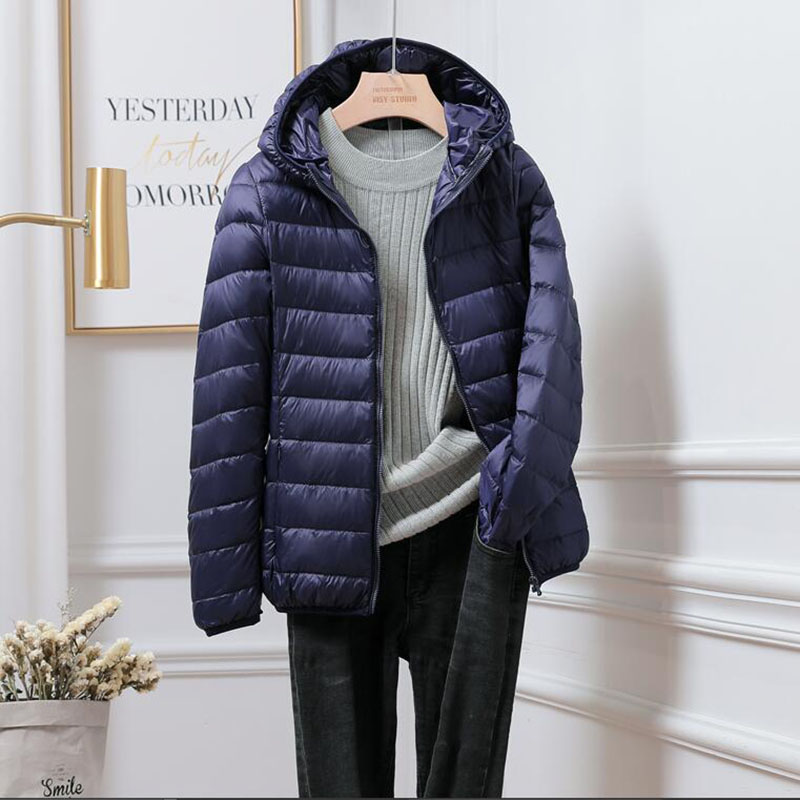 ฤดูใบไม้ผลิฤดูใบไม้ร่วงผู้หญิง Ultralight บางลงเสื้อสีขาวเป็ดลงแจ็คเก็ตแจ็คเก็ตฤดูหนาวที่อบอุ่น Coat Parka หญิงแบบพกพา Outwear