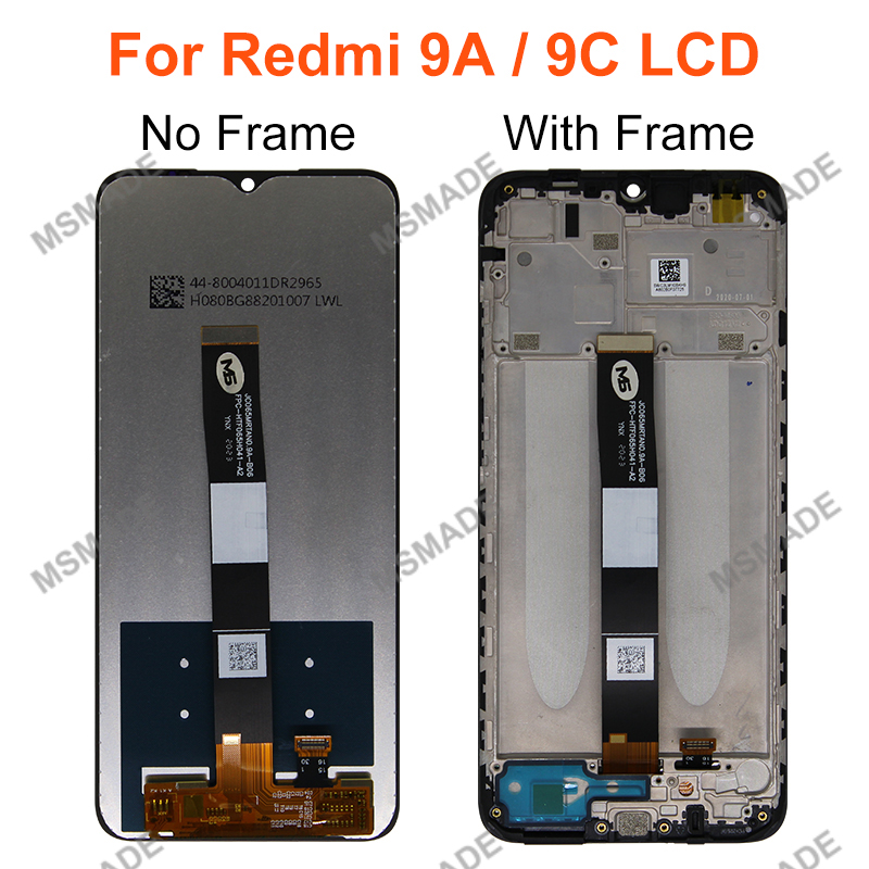 Xiaomi Redmi 9 9a 9c,m2004j19ag,m2004j19c用の交換用LCDタッチスクリーンデジタイザー,6.53インチips