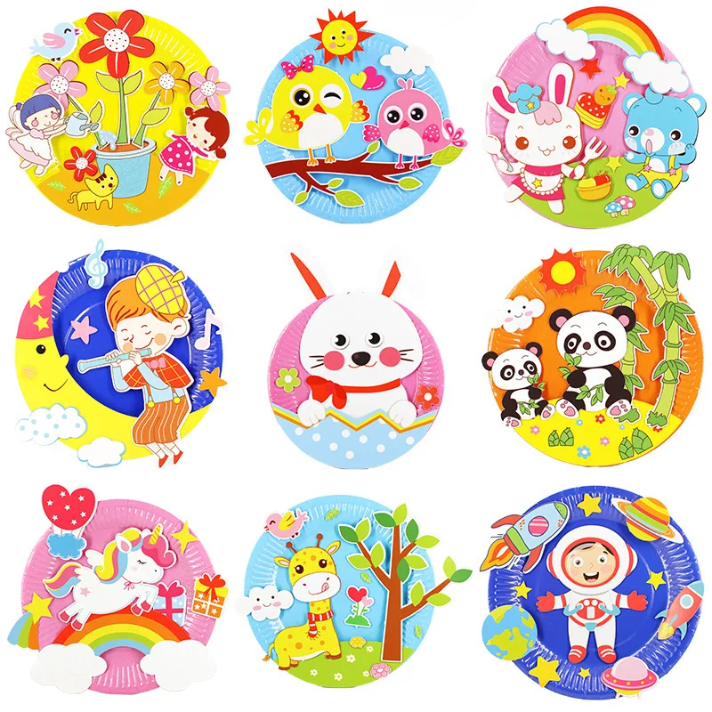 Động Vật Hoạt Hình Giấy Vẽ Tự Làm Vòng Tay Đồ Chơi Thủ Công Chất Liệu Gói Trẻ Em Đồ Chơi Xếp Hình Sáng Tạo Nhiều Màu Sắc Giấy