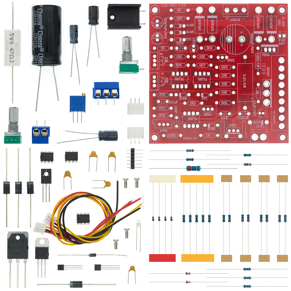 0-30V 2mA-3A DC geregeltes Netzteil DIY Kit Kontinuierlich einstellbarer Strombegrenzungsschutz Spannungsregler-Set