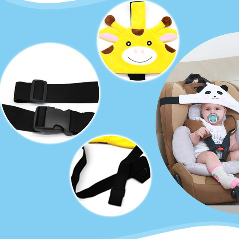 Infantil bebê carro assento cabeça suporte cinto, infantil fixação ajustável cinto, posicionador do sono, travesseiros de segurança dos desenhos animados