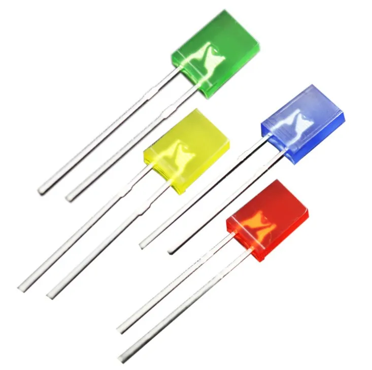 100 pcs 2x5x7 lampada a diodi a emissione LED rettangolare bianco rosso verde blu giallo arancione diffuso colore quadrato indicatore fai da te