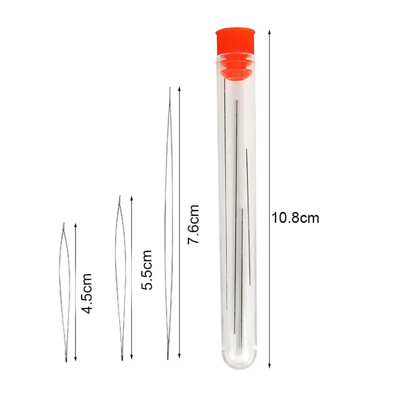 1 ชุดเปิด Big Eye Beading เข็มลูกปัดสร้อยคอสร้อยข้อมือเครื่องมือสแตนเลส Self Threading เข็ม Pins สําหรับเครื่องประดับอุปกรณ์