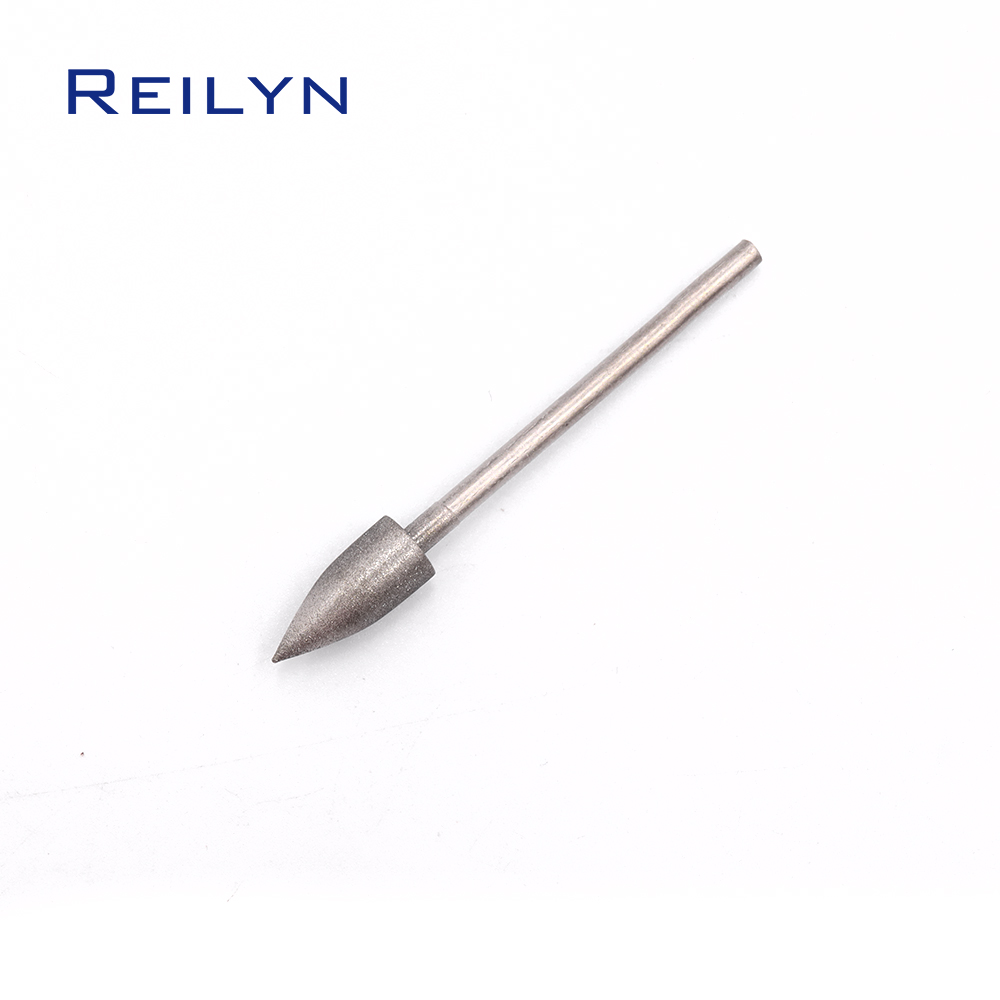 8pc Grit 400#  2.35mm Bit Size 1-6mm Diamond Grinding Burr Abrasive Bits Jade Diamond Polishing BitsTeeth Grinding Needle