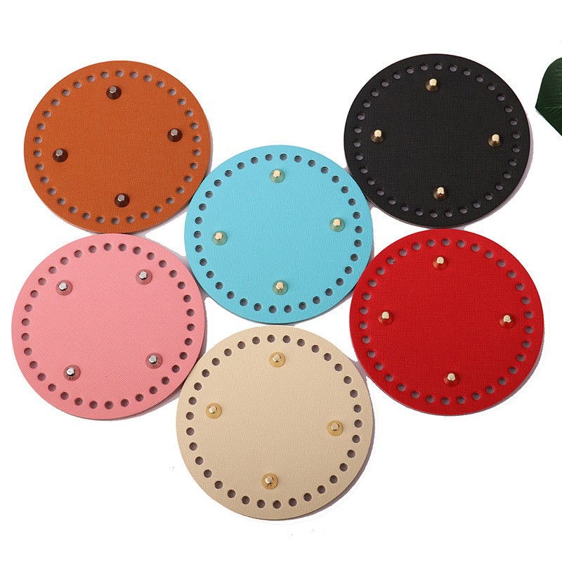 12 /14 /18cm saco redondo inferior shaper rebites saco crochê mão-tecido diy para almofada feita à mão sacos saco base