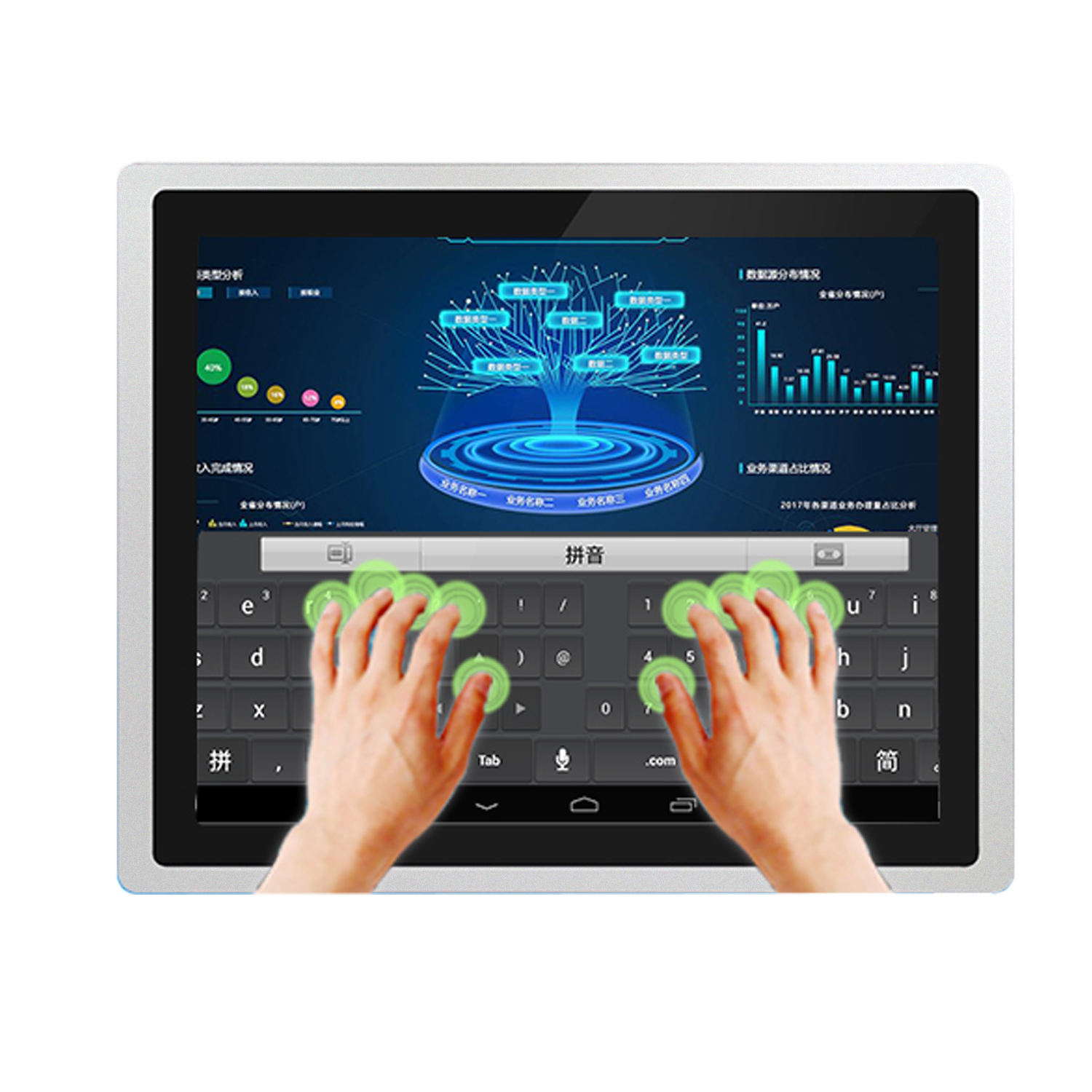 Pannello PC all-in-one per computer industriale incorporato da 12,1 pollici con touch screen capacitivo WiFi integrato per Win10 Pro 1024*768
