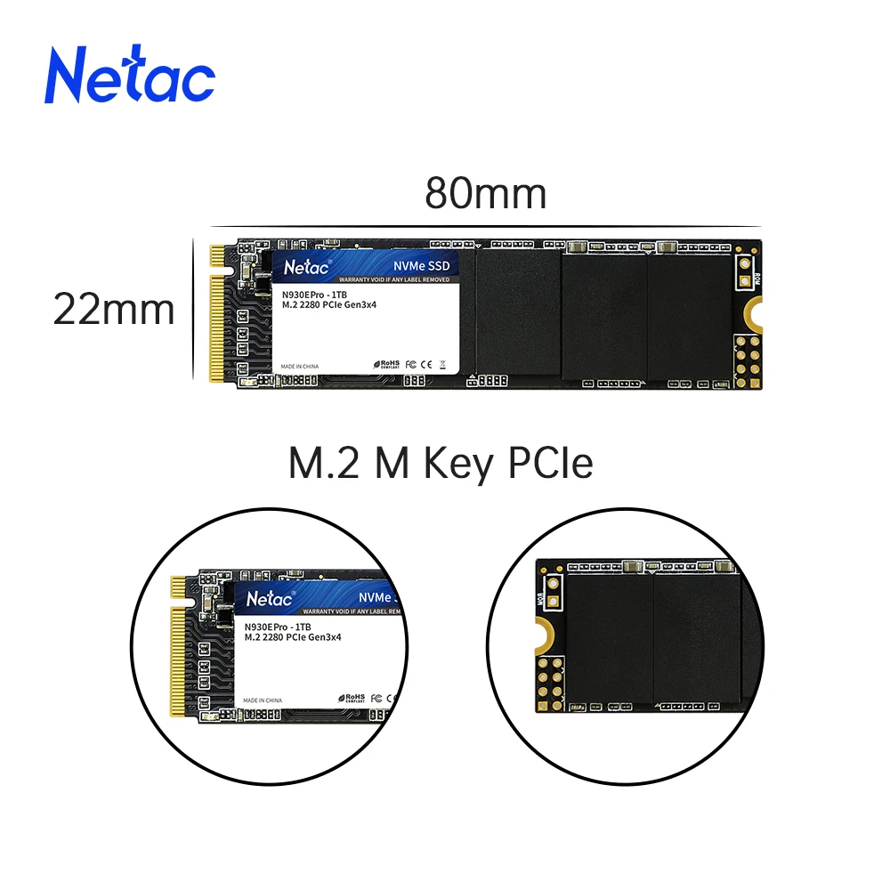 Netac NVMe SSD 1Tb M2 SSD 512GB M2 NVME SSD 256GB Đĩa Cứng M.2 2280 PCIe bên Trong Ổ Cứng Thể Rắn Cho Laptop