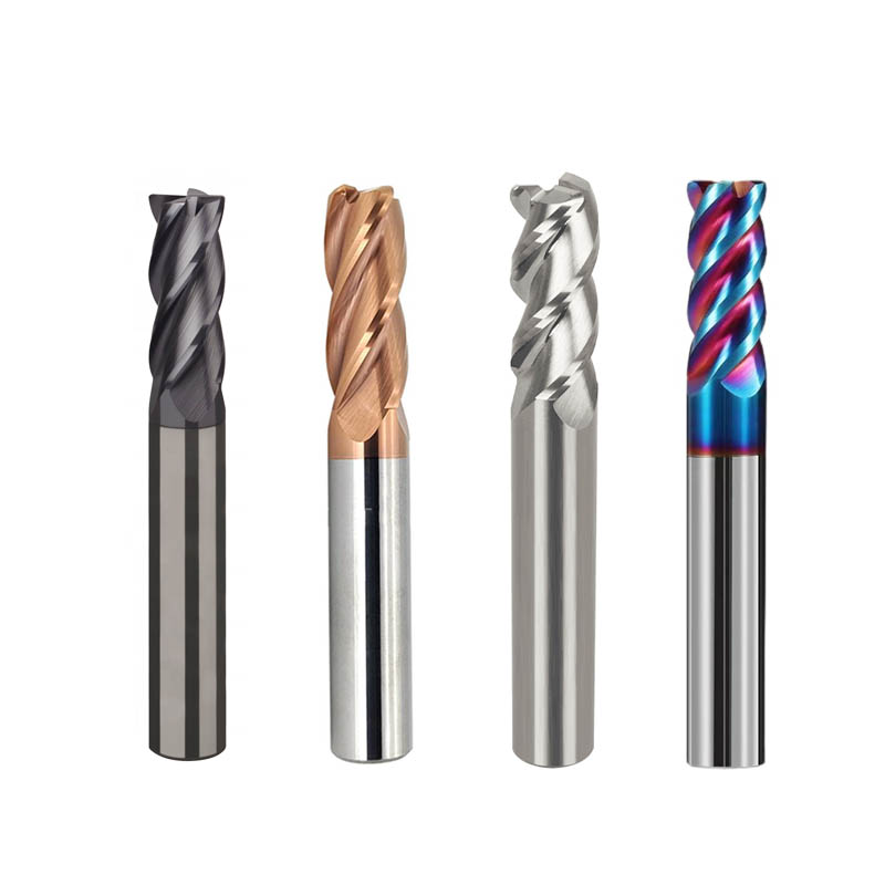 Fresa de extremo de radio de esquina XUHAN CNC R cortador de punta herramienta de enrutador de Metal de acero de carburo de tungsteno 3 4 flautas R0.5 R1 mecanizado de superficies