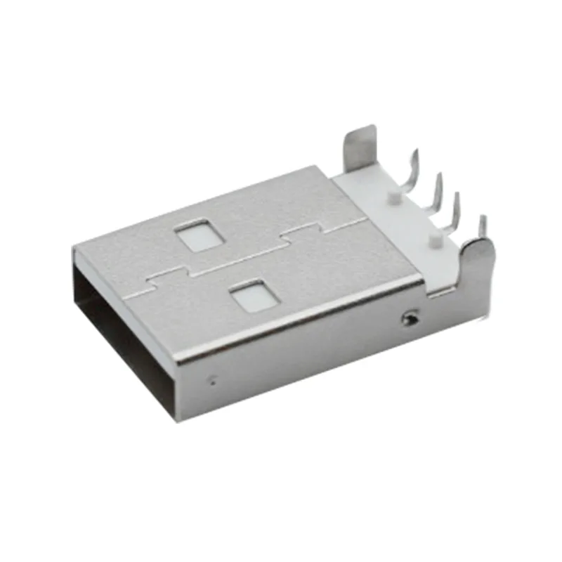 10 unids/lote USB 2,0 macho tipo A conector USB PCB enchufe 90 grados SMT conectores USB macho 4 pines SMD