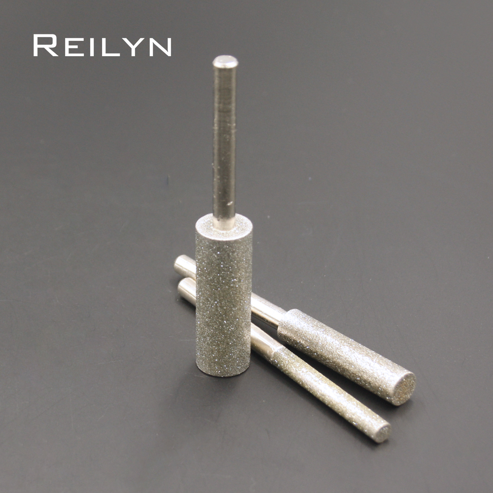 1pc 150# ultra-long Cylinder Diamond Grinding Bits 4-15mm Diamond grinding points Metal Abrasive bits jade stone grinding burr