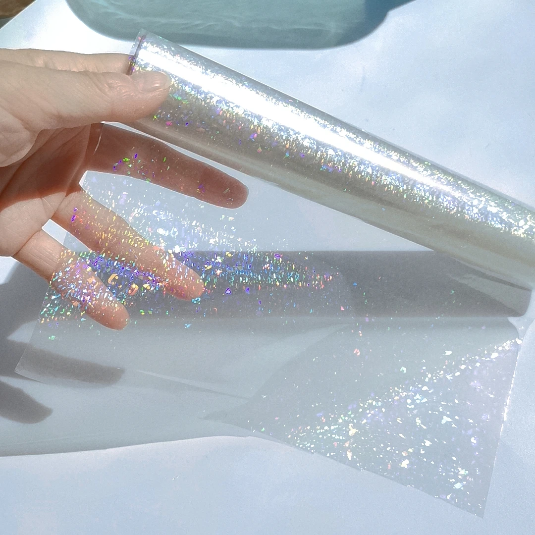 Lunettes holographiques transparentes pour yeux de chat, feuille d'estampage à chaud sur papier ou plastique, 8.4 "WX, 120 ml/lot, bricolage, boîte GT, 21cm