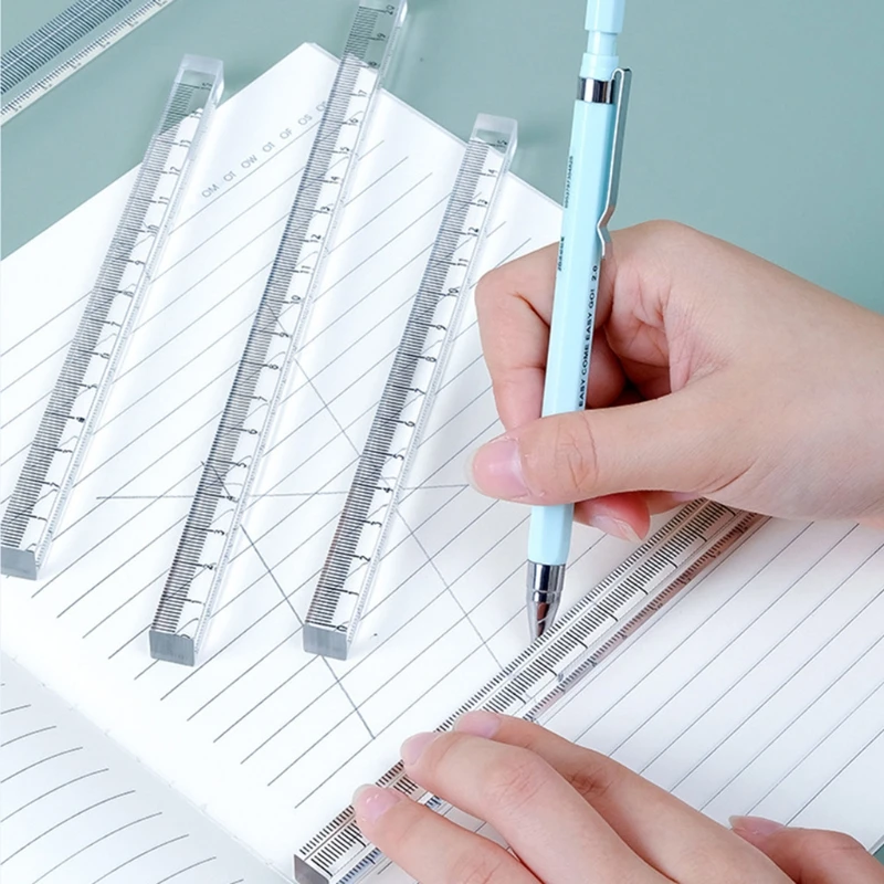 Transparent Plastic Ruler 0-30cm Straight Ruler for Artists Designers Student Architect Engineer Teacher