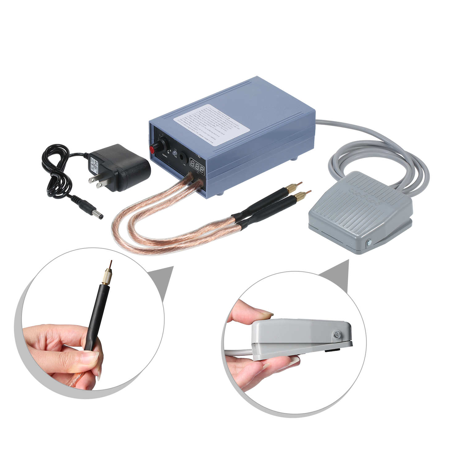 Tragbares Punktschweißgerät 5000 W Hochleistungs-Handpunktschweißgerät Tragbare 0-800 A Strom einstellbare Schweißgeräte für 18650-Batterie