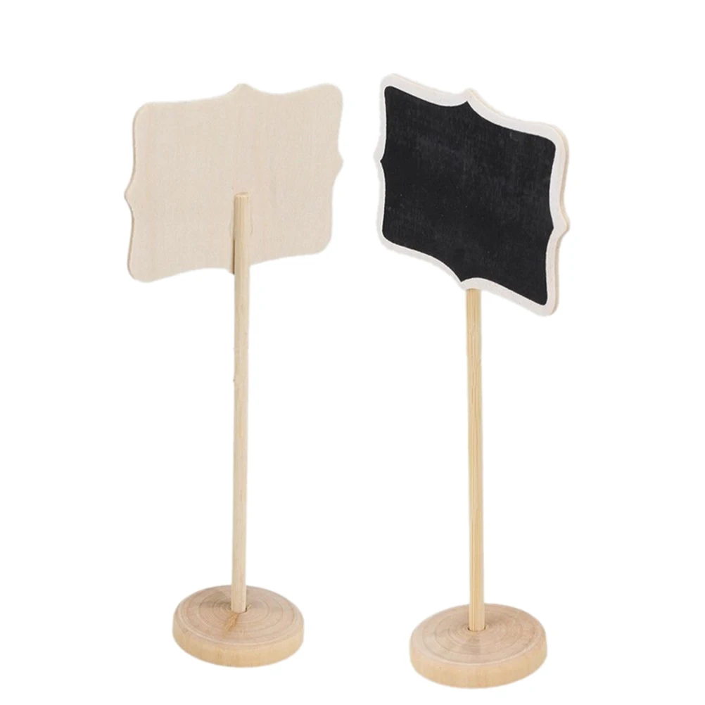 10pc ミニペイント木板小木製チョーク黒板結婚式キッチンレストラン看板筆記注意メッセージ