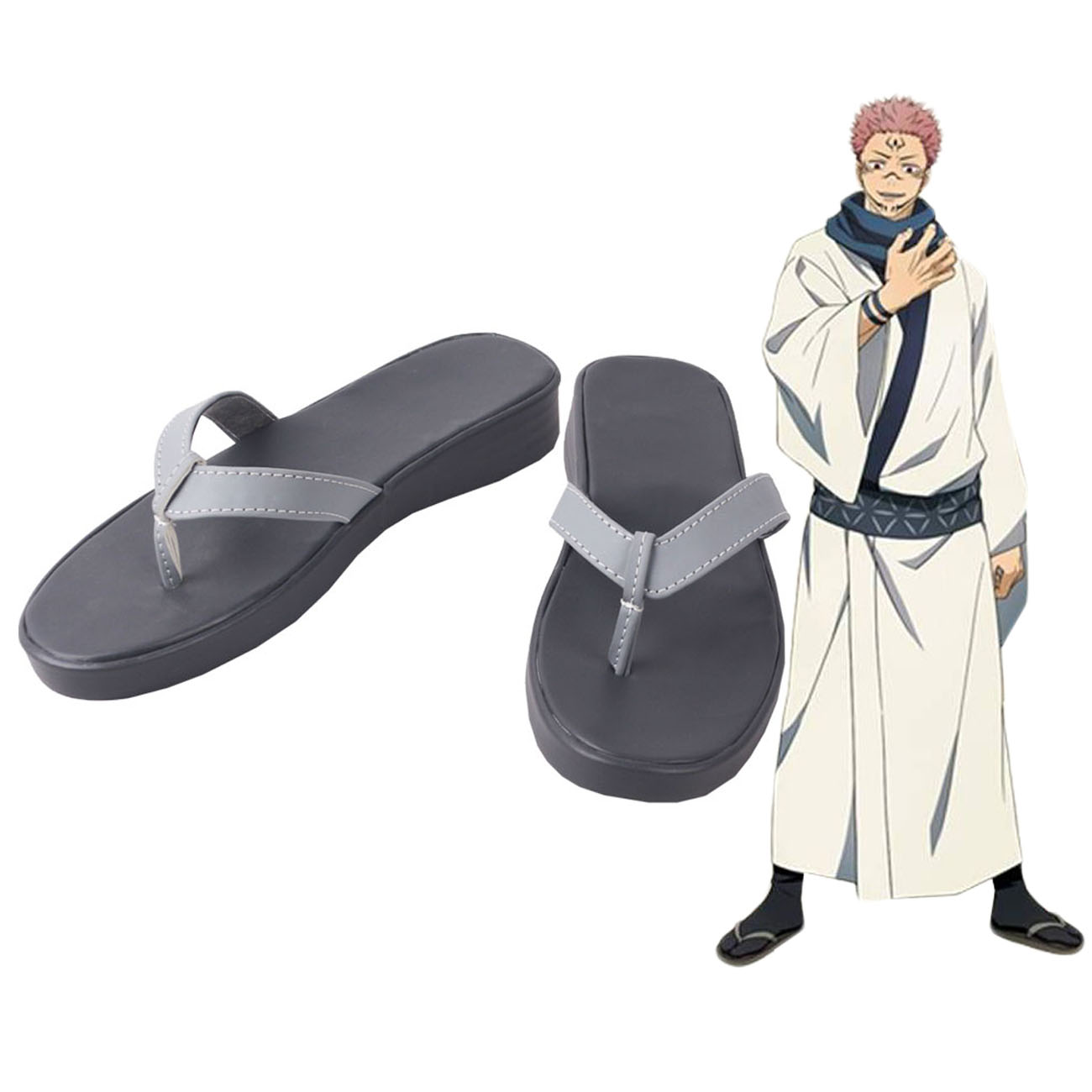Ryomen Sukuna Sandal Cosplay Jumatsu Kaisen Sepatu Cosplay Dibuat Sesuai Pesanan Ukuran