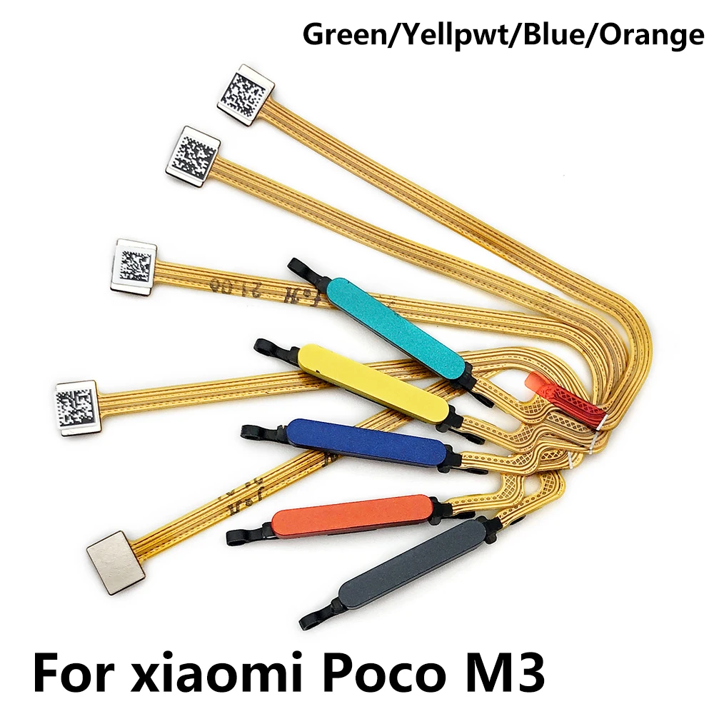 ลายนิ้วมือสําหรับ Xiaomi Redmi หมายเหตุ 9 10 Pro 9s Poco X3 Pro M3 ปุ่ม Home ลายนิ้วมือเมนูสุทธิ Key Sensor Flex Cable