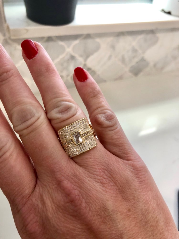 Merek Terkenal Desain Mewah Pernyataan Cincin Stackable untuk Wanita Pernikahan Kubik Zirkon Pertunangan Dubai Punk Pengantin Atas Hadiah Jari