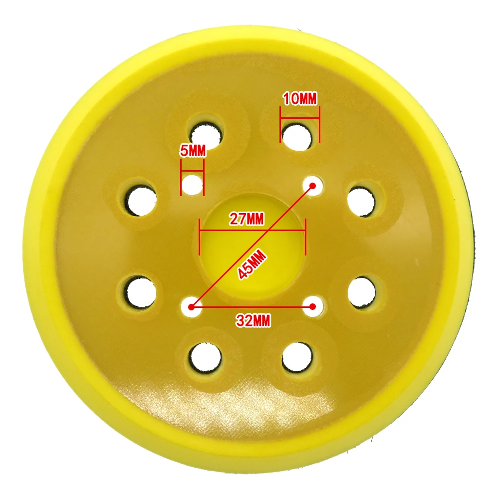 5 Inch 8 Holes 4 Nails Hook & Loop Sanding Pads 1 Pcs 125mm for Fits Air Sander Polishing and Sanding Wood Car Body and Metal
