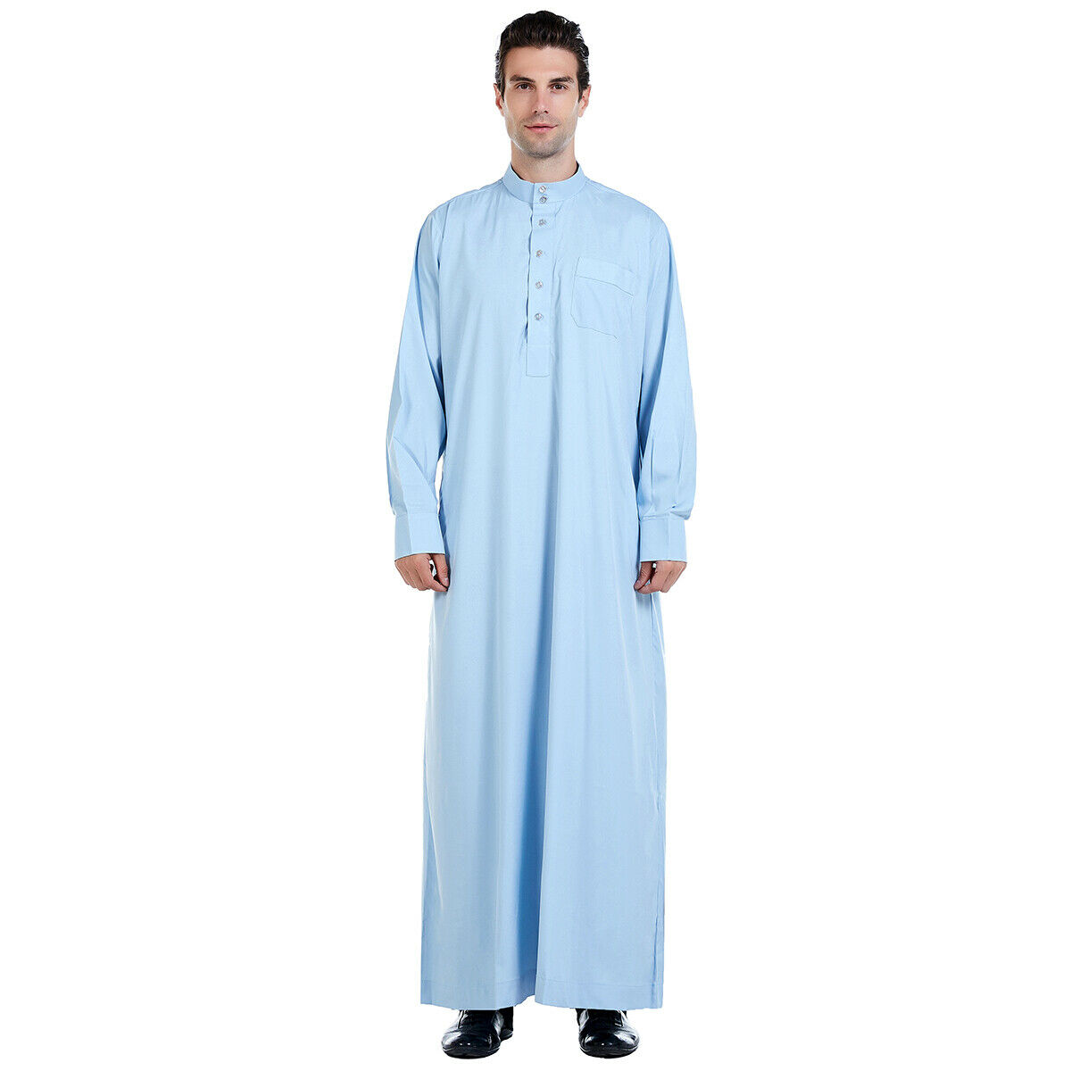 Herren Robe Langarm Saudi Abaya Arabisch Thobe Jubba Thoub Dubai Daffah Kaftan Nahost Islam Thawb Jubba Muslim Kleid Kaftan