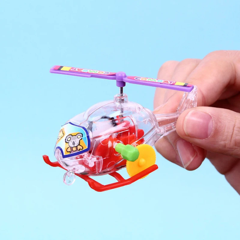 Mới Lạ Và Thú Vị Gió-Lên Đồng Hồ Đồ Chơi Trong Suốt Mini Máy Bay Trực Thăng Kéo Về Đồ Chơi Trẻ Em Trẻ Sơ Sinh Tập Bò Đồ Chơi