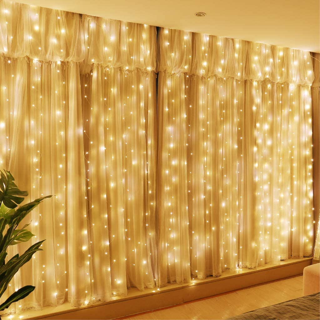 8 modi Fenster String Lichter Weihnachten Dekoration Vorhang Lichter 3*3m 300leds USB 5V Remote Girlande led Licht