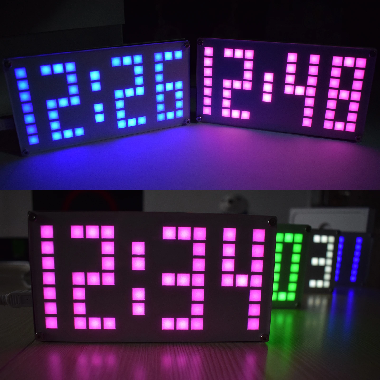Touch Key DIY Clock DS3231 Big Size LED Dot Matrix Alarm Clock Kit