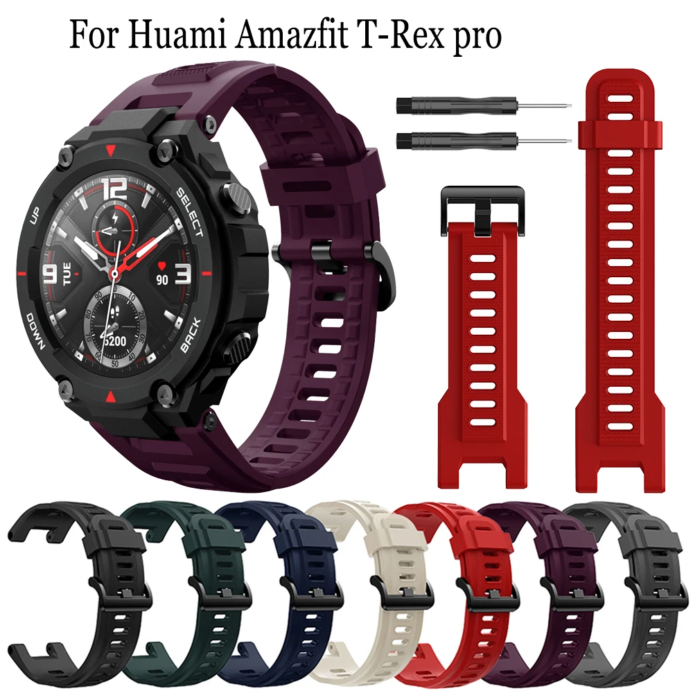 Vòng Tay Dây Với Dụng Cụ Cho Huami Amazfit T-REX Băng Cổ Tay Thể Thao Dây Đeo Đồng Hồ Cho Xiaomi Huami Amazfit T-Rex Pro correa