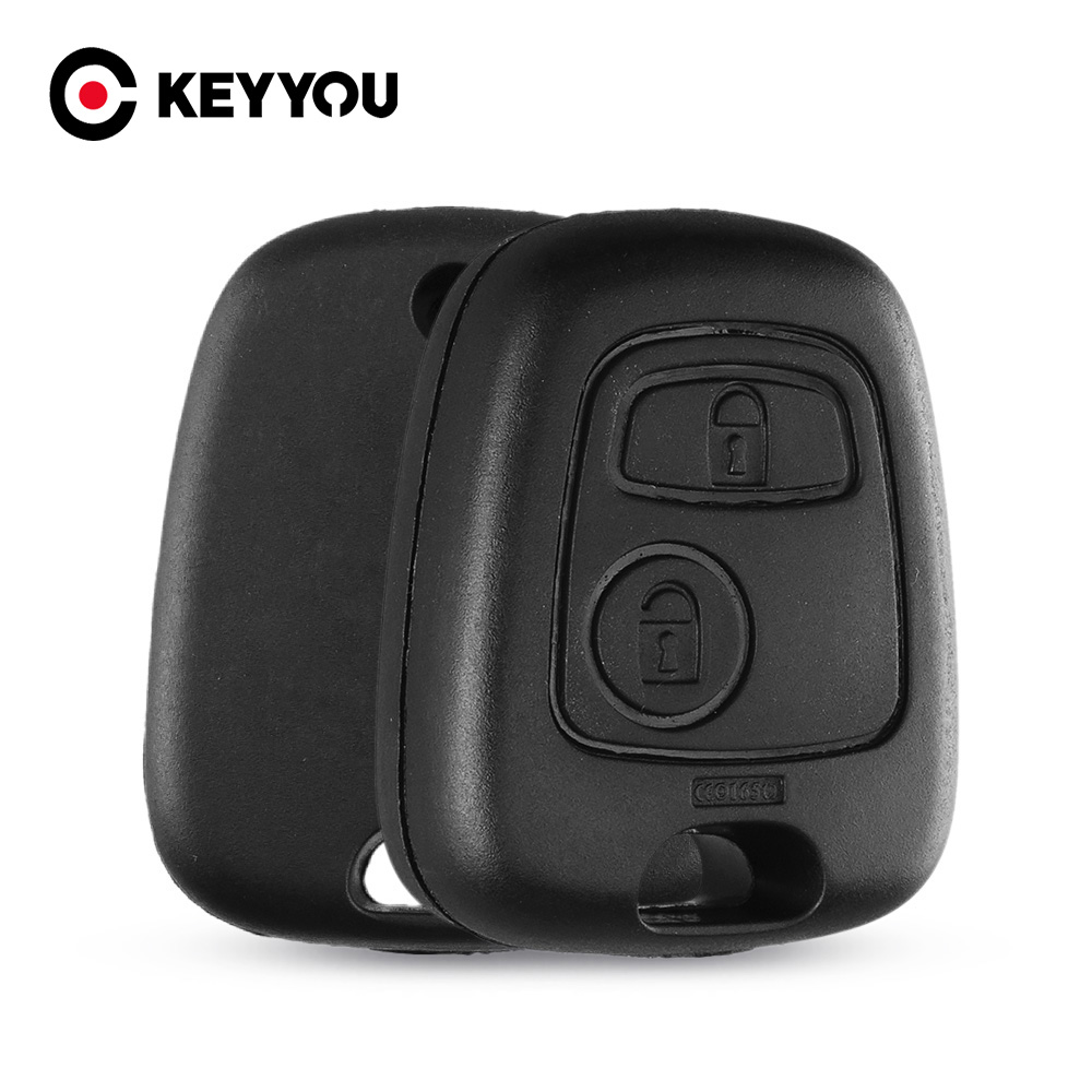 KEYYOU 交換キーシェルトヨタ用プジョー 107 206 207 306 407 シトロエン C1 C2 C3 リモート Fob 2 ボタンケースロゴなし