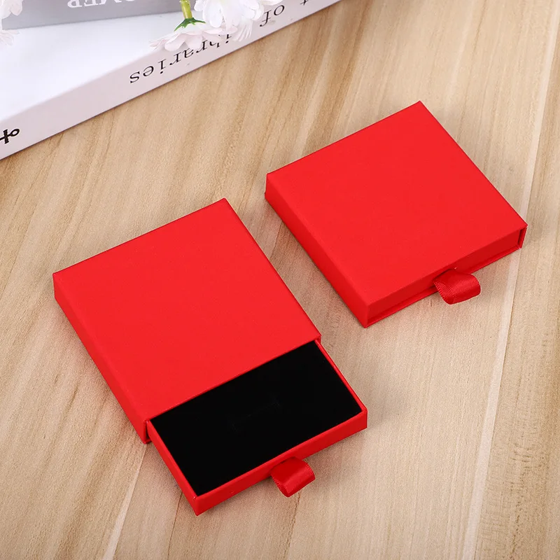 10 ชิ้นใหม่มาถึงบางกระดาษคราฟท์ลิ้นชักเครื่องประดับบรรจุภัณฑ์บัตรอวยพรสร้อยคอสร้อยข้อมือของขวัญแพคเกจกล่อง Dropshipping