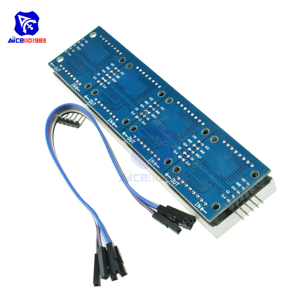 Diymore 4 en 1 MAX7219 RGB Dot LED Matrix ánodo común MCU 8x32 Control módulo de pantalla LED Drive para Arduino Raspberry Pi