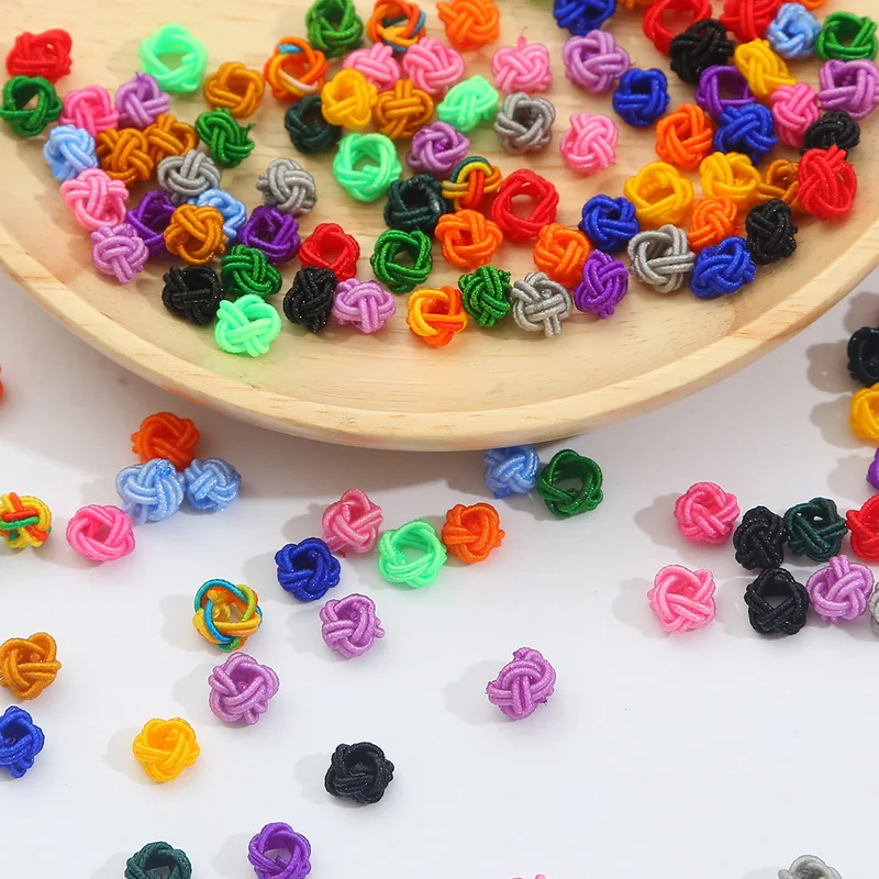 10Pcs 6Mm Warna-warni Spacer Simpul DIY Kalung Gelang Tali Pengatur Jarak Dikepang Coil Tali Rantai Akhir Gesper Perhiasan Perlengkapan menemukan